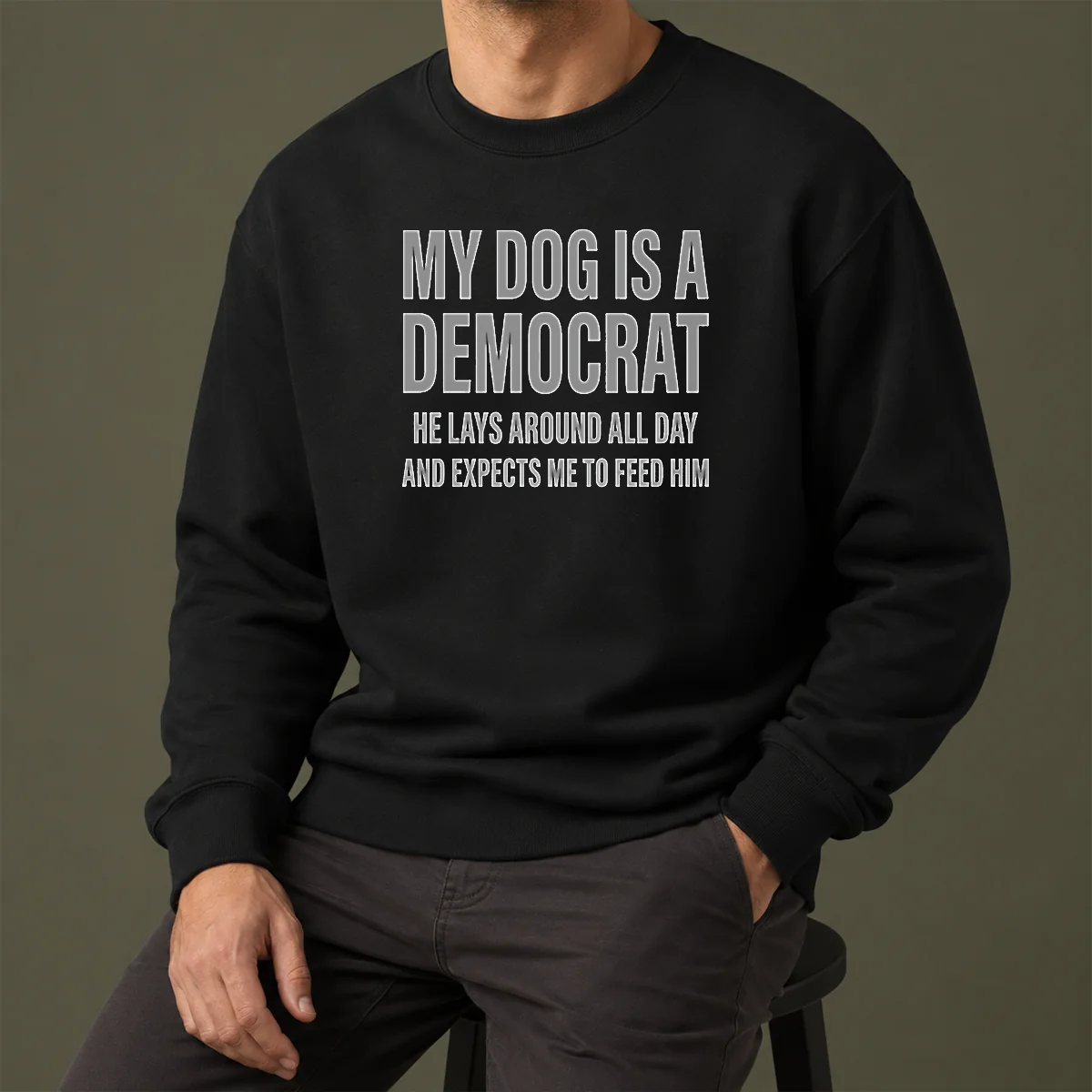 Hot My Dog Is A Democrat He Lays Around All Day Sweater