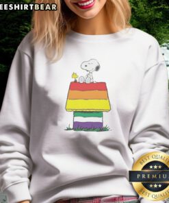 Hot Snoopy Peanuts Happy Pride Month Sweatshirt featuring a colorful design celebrating Pride.