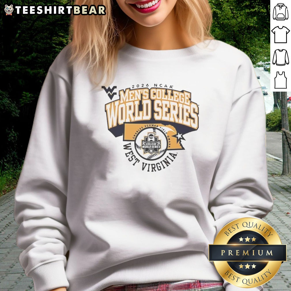Hot West Virginia Mountaineers NCAA Men'S College World Series 2026 Shirt on Sweatshirt Hot West Virginia Mountaineers NCAA Men'S College World Series 2026 Shirt shown as a sweatshirt preview