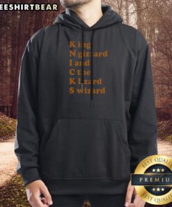 New York Knicks King N Gizzard I And C The Lizard Wizard Band Parody Acrostic Hoodie in navy blue with bold graphic print