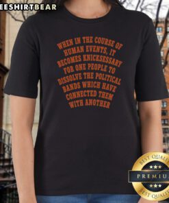 New York Knicks When In The Course Of Human Events Ladies Shirt featuring bold graphic design on a comfortable fitted tee