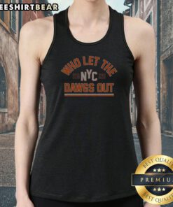 New York Knicks WHO Let The Dawgs Out NYC 2026 Bold Arch Text Tank Top