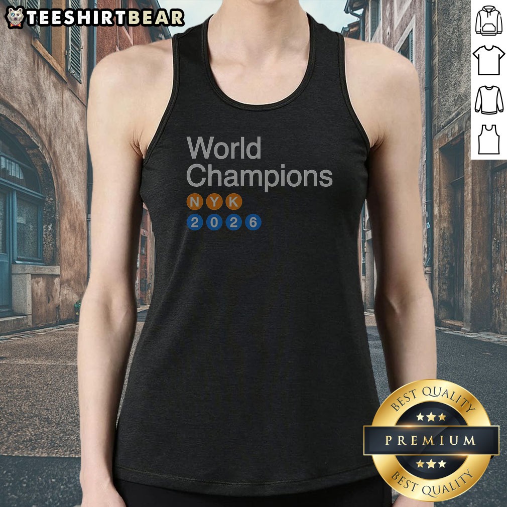 New York Knicks World Champions NYK 2026 Subway Sign Bold Art Tank Top