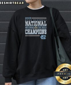 Nice 2026 North Carolina Tar Heels NCAA Baseball National Champions Sweatshirt in navy blue featuring championship graphics