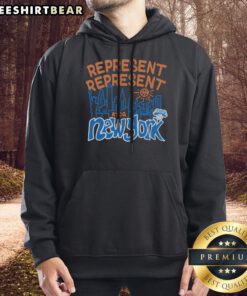 Nice A Tribe Called Quest X New York Knicks Represent Hoodie in vibrant colors, front view on a plain background