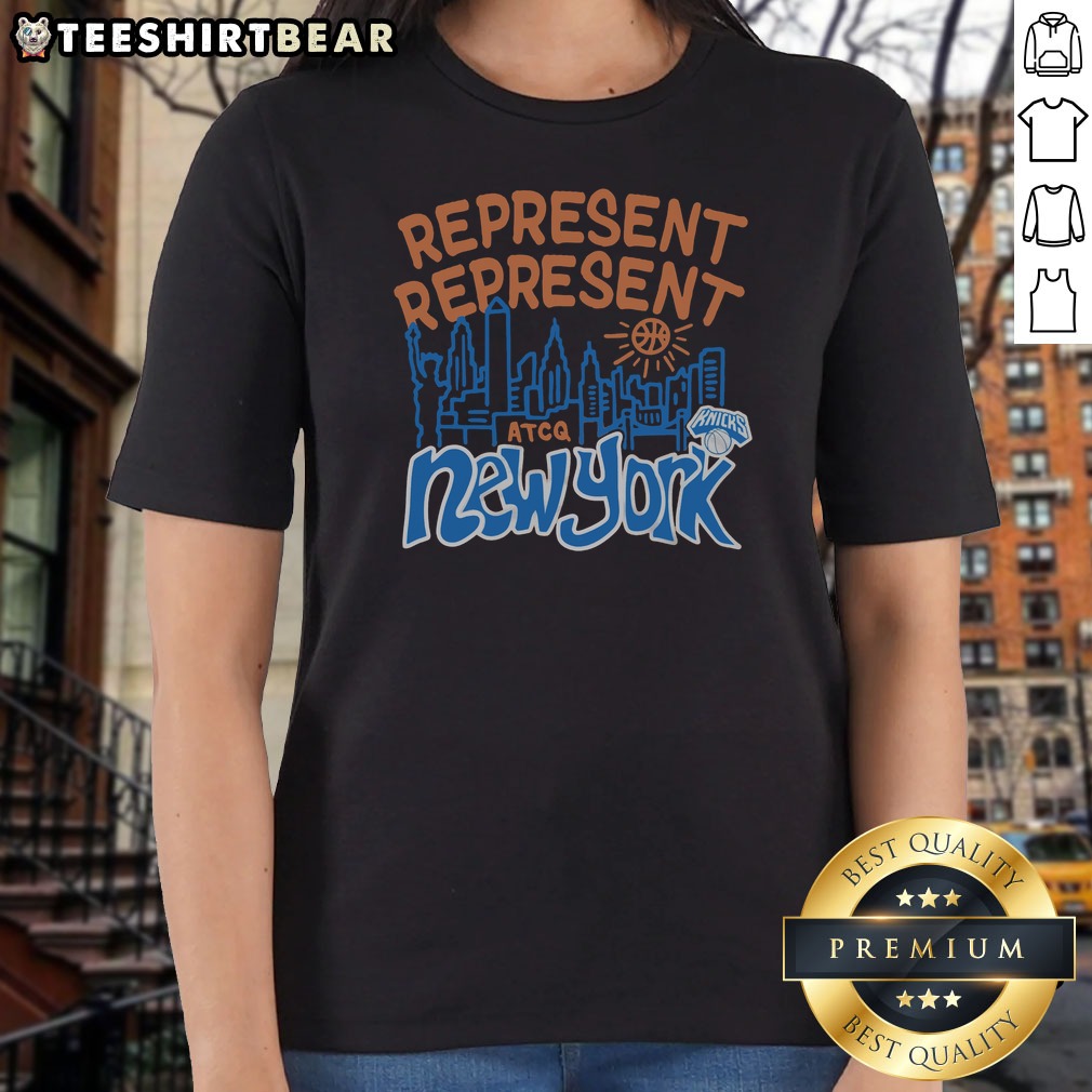 Nice A Tribe Called Quest X New York Knicks Represent Shirt on Ladies Shirt Nice A Tribe Called Quest X New York Knicks Represent Shirt shown as a ladies shirt preview