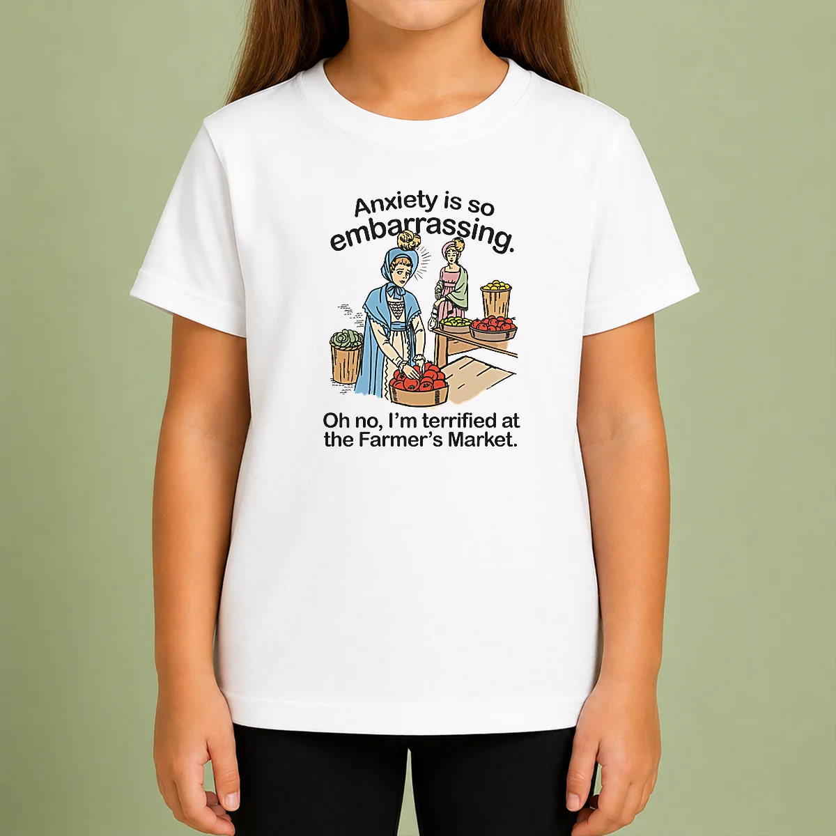 Nice Anxiety Is So Embarrassing Oh No I'M Terrified At The Farmer'S Market Kids T-Shirt