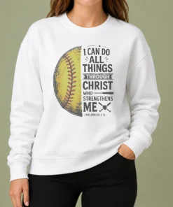 Nice Baseball I Can Do All Things Through Christ Sweater