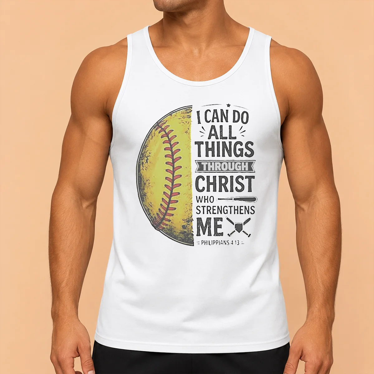 Nice Baseball I Can Do All Things Through Christ Tank Top
