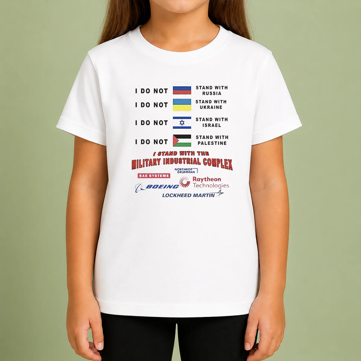 Nice I Stand With The Military Industrial Complex Kids T-Shirt