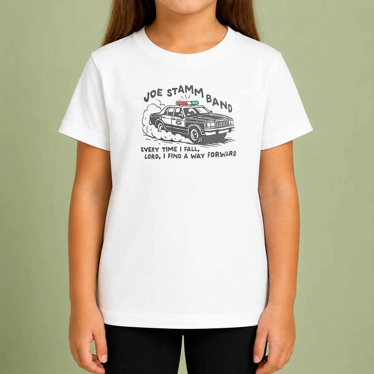 Nice Joe Stamm Band Every Time I Fall Lord I Find A Way Forward Police Car Kids T-Shirt