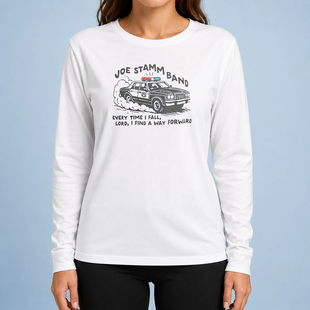 Nice Joe Stamm Band Every Time I Fall Lord I Find A Way Forward Police Car Long Sleeve Shirt