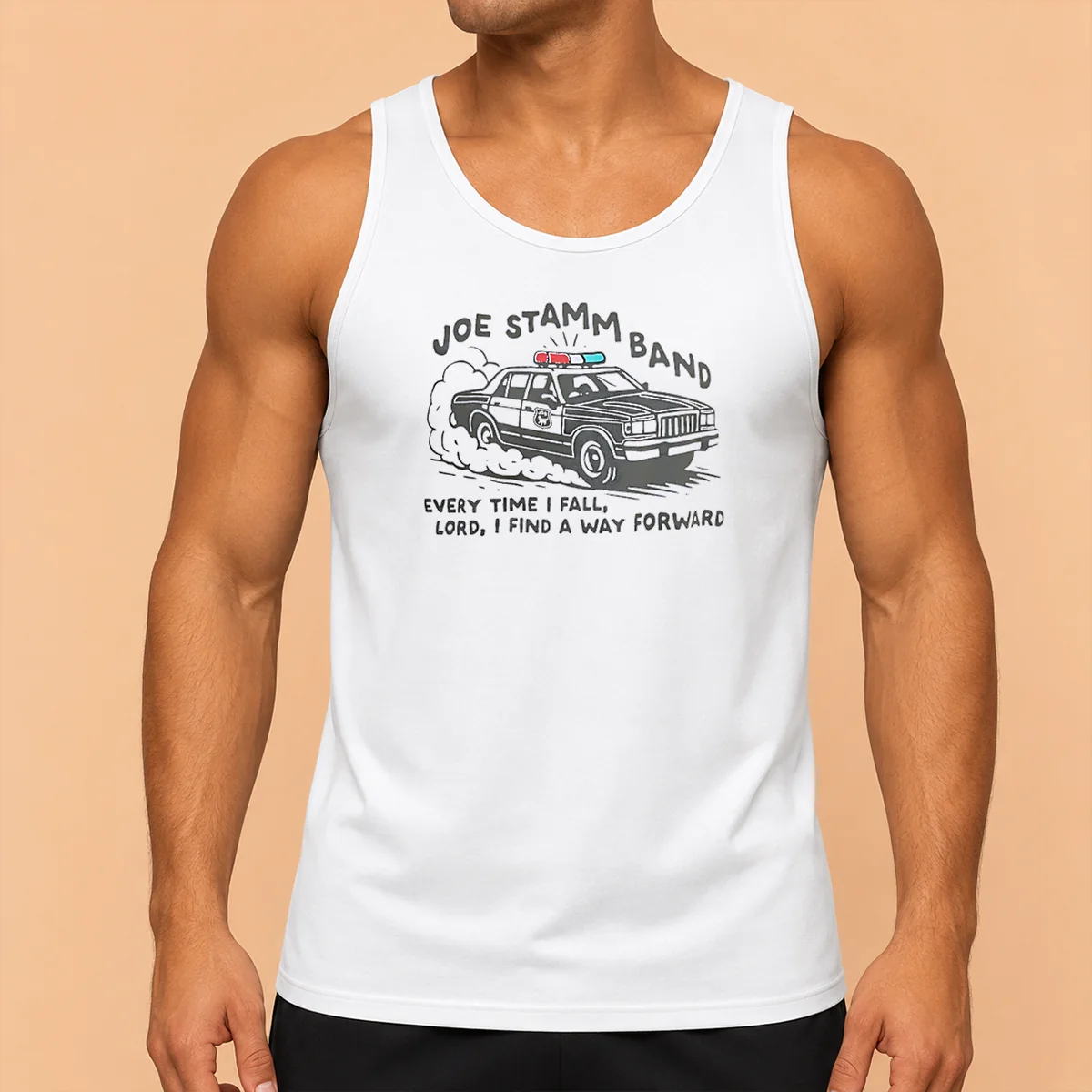 Nice Joe Stamm Band Every Time I Fall Lord I Find A Way Forward Police Car Tank Top