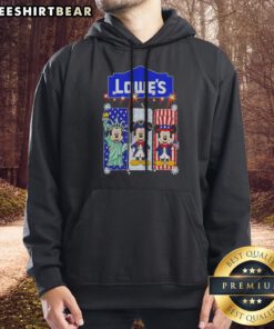 Nice Lowe'S Mickey Mouse Statue Of Liberty Patriot Uncle Sam USA Hoodie featuring graphic print on front