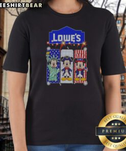 Nice Lowe'S Mickey Mouse Statue Of Liberty Patriot Uncle Sam USA Ladies Shirt in classic fit with patriotic graphic