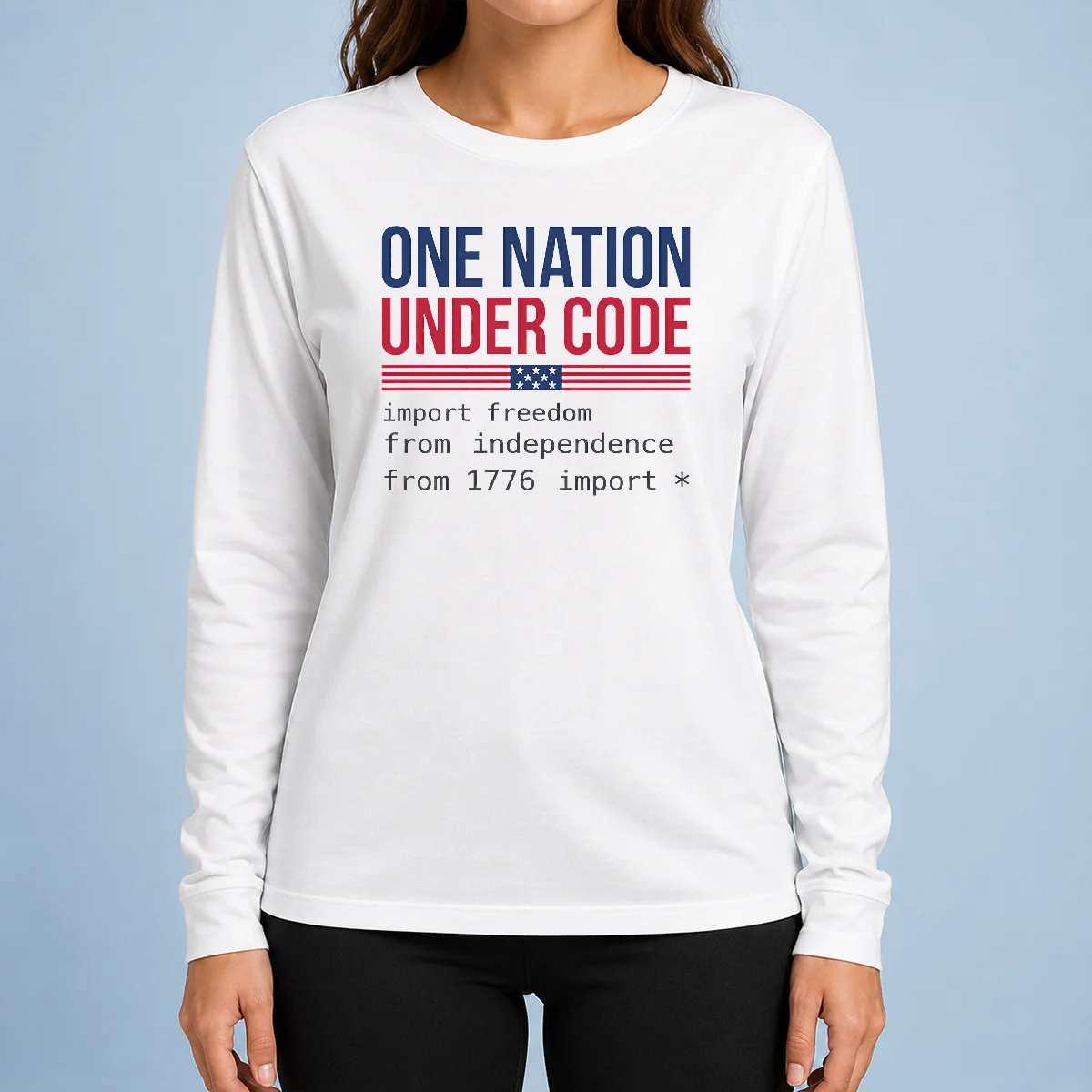 Nice One Nation Under Code Long Sleeve Shirt