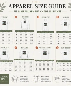 Size chart for Nice Run For Cover Records Fiddlehead Baby Ill Change with measurements in inches and cm