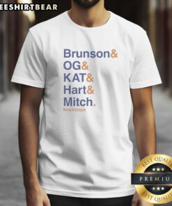 Nice The Lineup Knickstape Brunson And OG And KAT And Hart And Mitch Shirt featuring vibrant graphics and comfortable fit.
