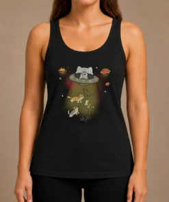Nice UFO Meow Tank Top