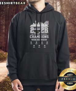Official 2026 NBA Western Conference Champions San Antonio Spurs City Skyline Hoodie featuring a vibrant city skyline design.