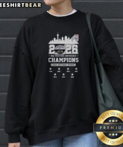 Official 2026 NBA Western Conference Champions San Antonio Spurs City Skyline Sweatshirt featuring a vibrant city skyline design.