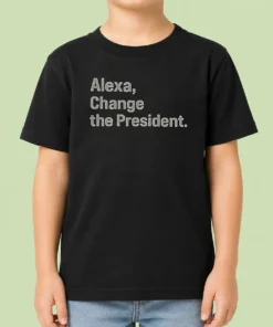 Official Alexa Change The President Kids T Shirt in vibrant colors, short-sleeve cotton tee for children