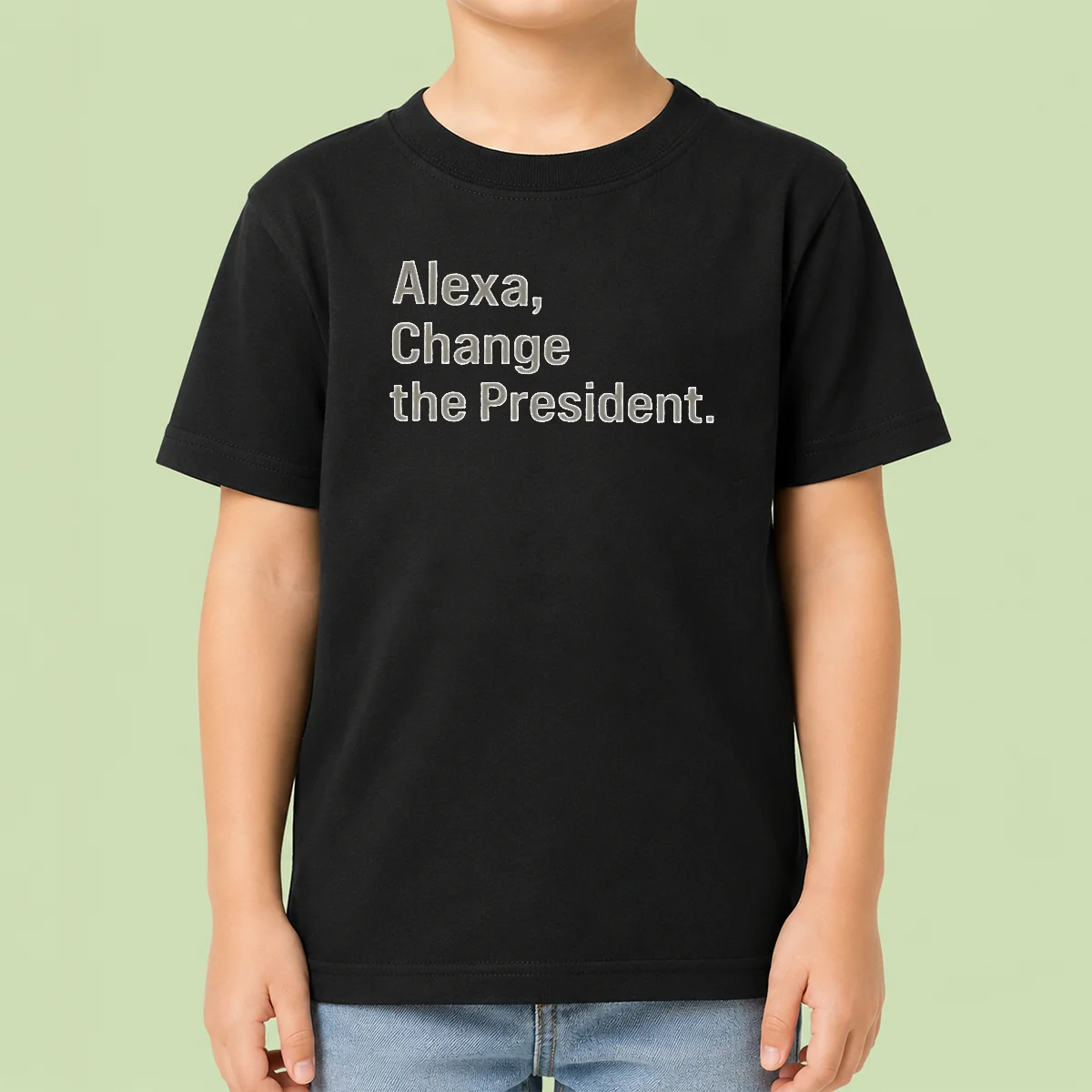 Official Alexa Change The President Kids T Shirt in vibrant colors, short-sleeve cotton tee for children