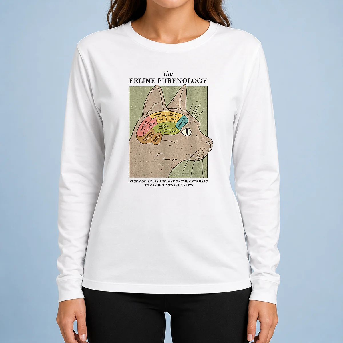 Official Feline Phrenology Long Sleeve Shirt