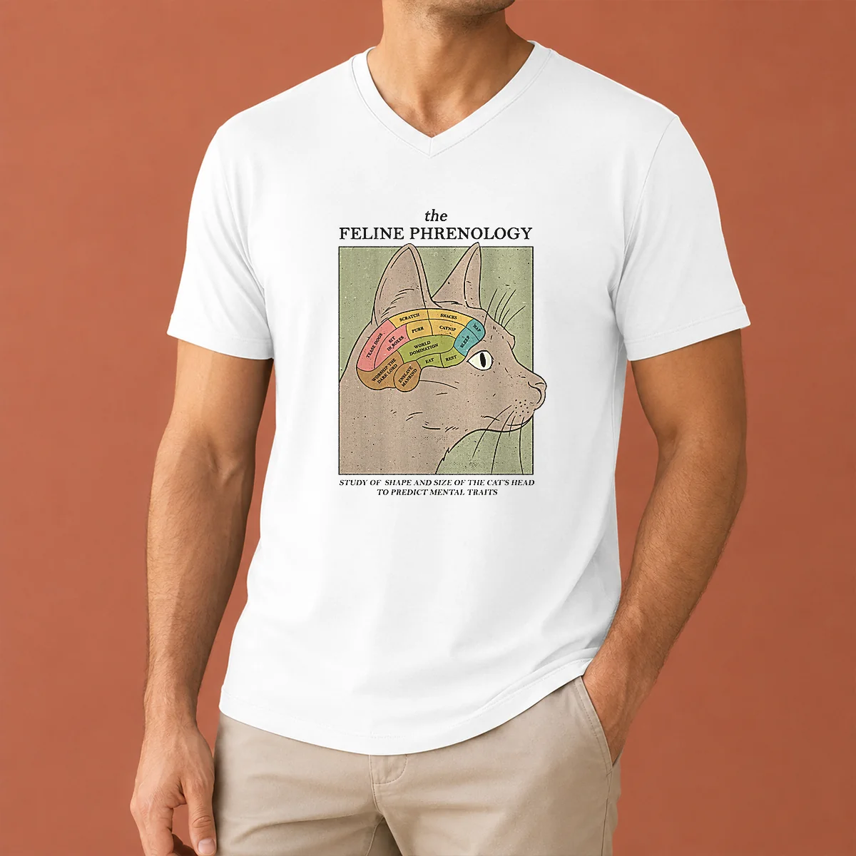 Official Feline Phrenology V-Neck Shirt Official Feline Phrenology V-Neck Shirt