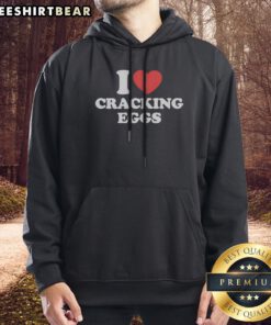 Official I Love Cracking Eggs Heart Shape Hoodie in vibrant colors, perfect for egg lovers.