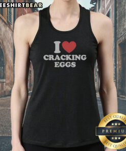 Official I Love Cracking Eggs Heart Shape Tank Top in vibrant colors, perfect for egg lovers.