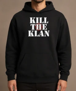 Official Kill The Klan Anti Racism Crosshair Target Graphic Statement Hoodie in black with bold front graphic