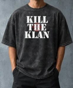 Official Kill The Klan Anti Racism Crosshair Target Graphic Statement Washed T Shirt in soft washed fabric with bold front print