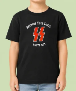 Official Lightning Bolts Support Your Local White Boy Kids T-Shirt