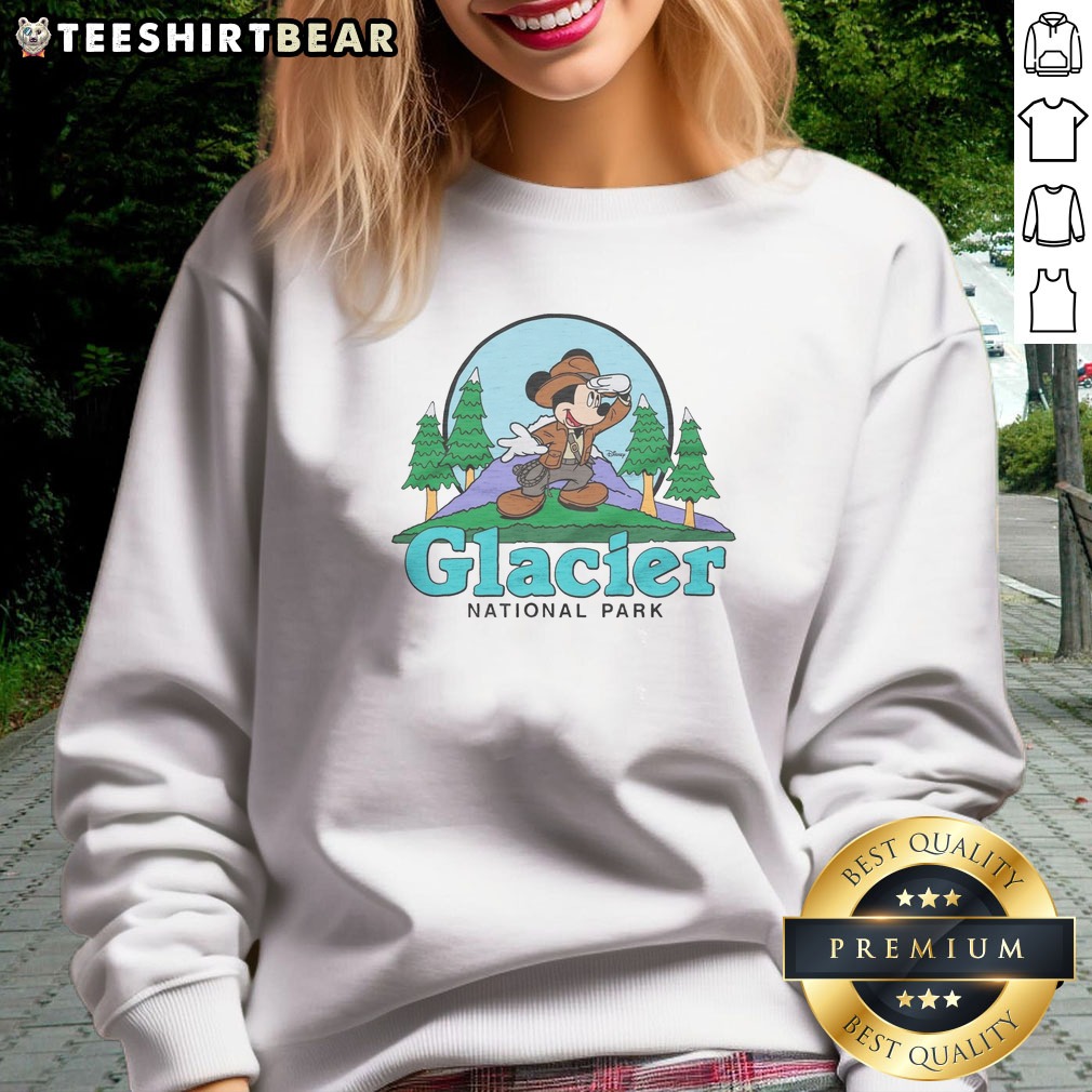 Official Mickey Mouse Glacier National Park Shirt on Sweatshirt Official Mickey Mouse Glacier National Park Shirt shown as a sweatshirt preview