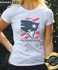 Official New England Patriots American Heritage Wordmark Ladies Shirt featuring a classic fit and vibrant team colors.