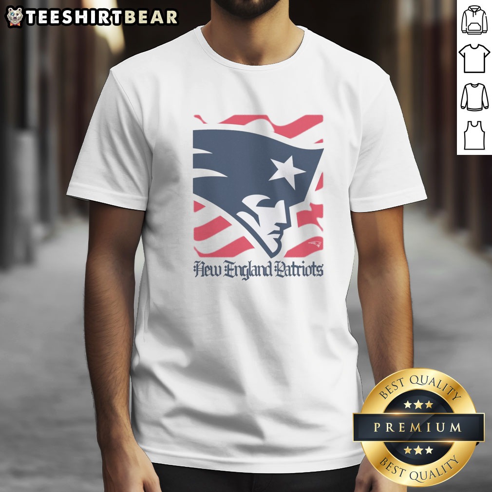 Official New England Patriots American Heritage Wordmark Shirt on Classic Shirt Official New England Patriots American Heritage Wordmark Shirt shown as a classic shirt preview