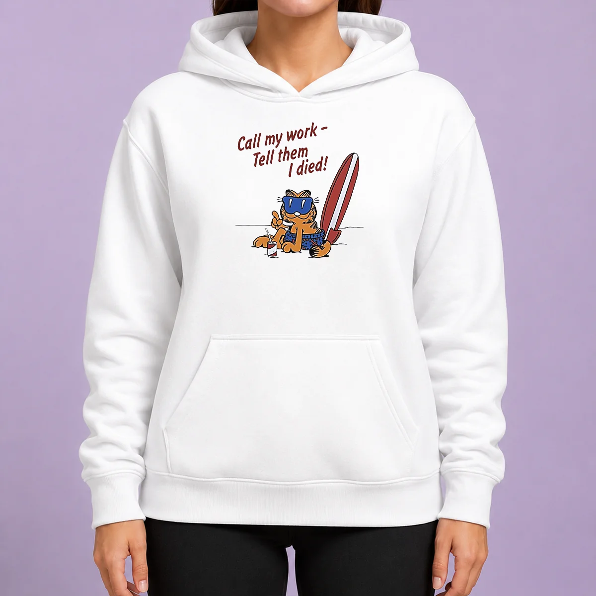 Official Orange Cat Relaxing At The Beach Call My Work Tell Them I Died Hoodie