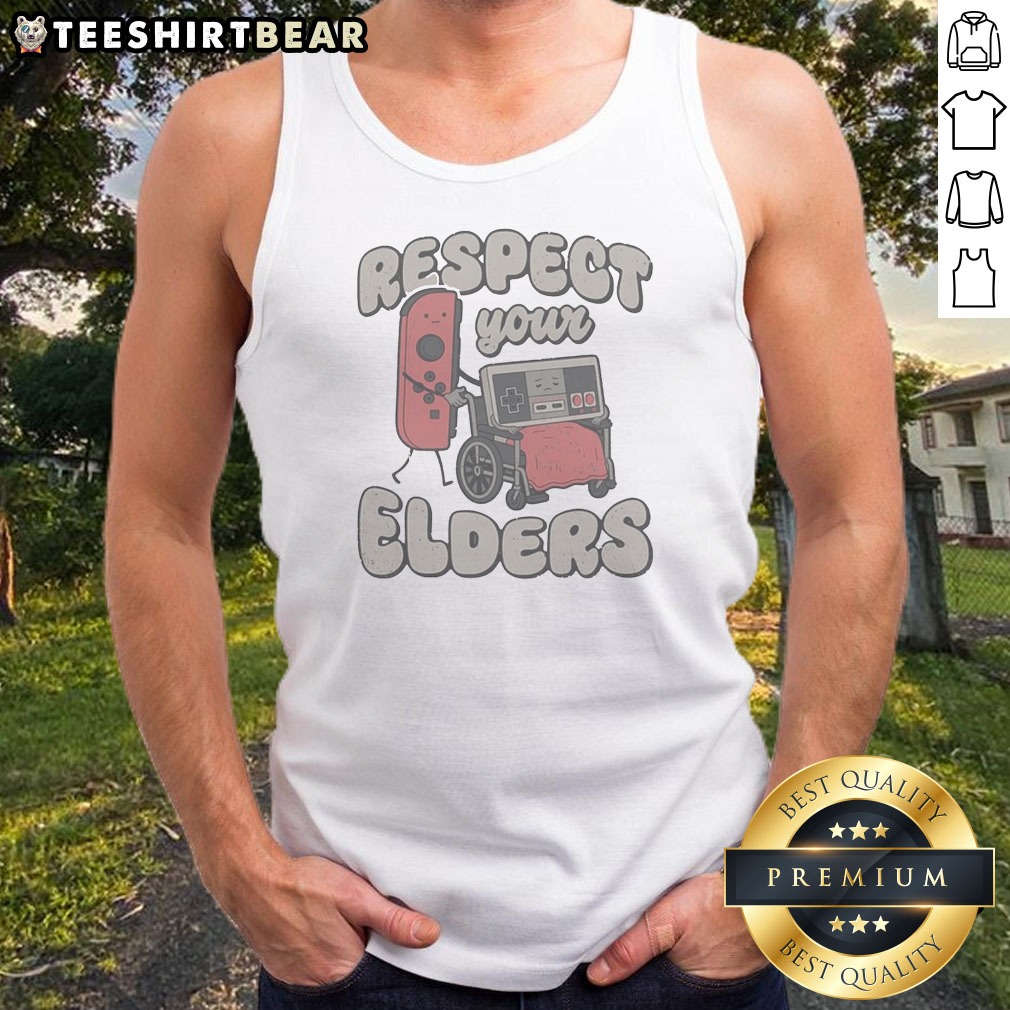 Official Respect Your Elders Gamer Humor Switch And NES Controller Tank Top