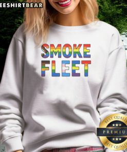 Official Smoke Fleet Happy Pride Month Sweatshirt featuring vibrant colors and a bold design.