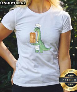 Official The Pancake Saurus Cute Funny Dinosaur Ladies Shirt featuring a playful dino design.