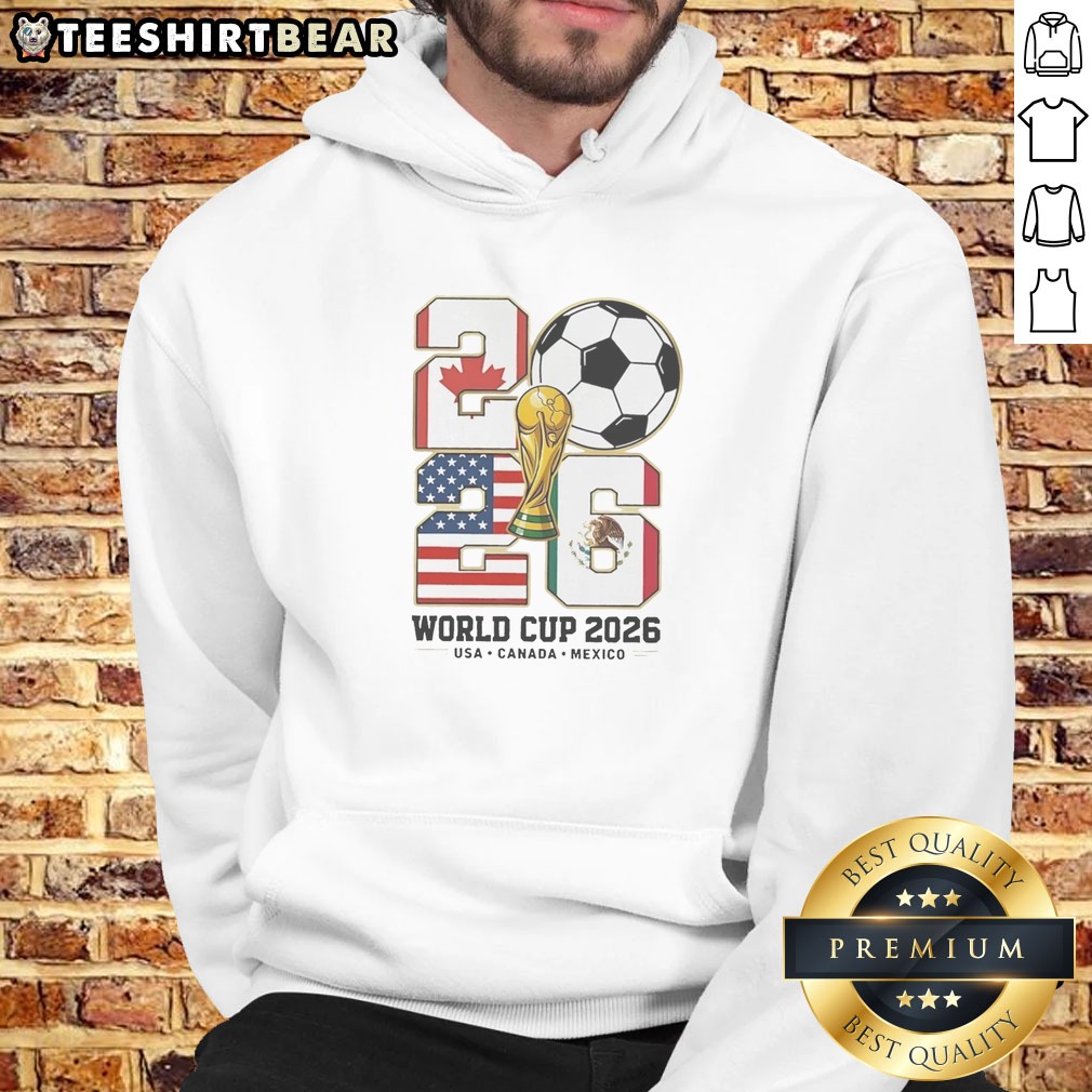 Official World Cup 2026 USA Canada Mexico Shirt on Hoodie Official World Cup 2026 USA Canada Mexico Shirt shown as a hoodie preview