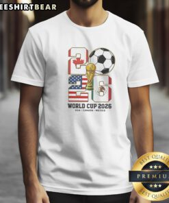Official World Cup 2026 USA Canada Mexico Shirt featuring vibrant tournament logo on a comfortable cotton tee