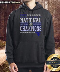 Original 2026 West Virginia Mountaineers NCAA Baseball National Champions Hoodie in navy blue with bold championship graphic