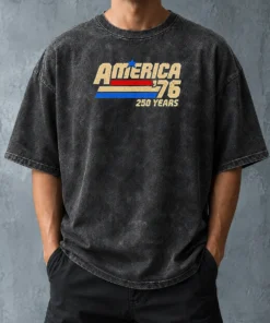 Original America 76 250 Years United States Of America Independence Day Washed T-Shirt