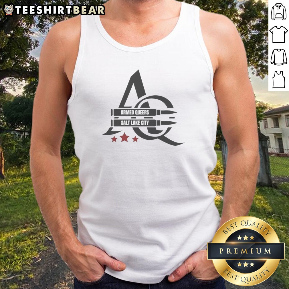 Original Armed Queers Salt Lake City Community Organization Logo Shirt on Tank Top Original Armed Queers Salt Lake City Community Organization Logo Shirt shown as a tank top preview
