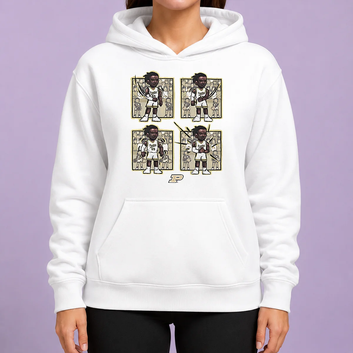 Original Basketball Purdue The Lance Dance Lance Jones Hoodie in black with front pocket and drawstring hood