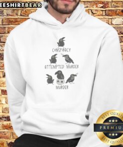 Original Crows Conspiracy Attempted Murder Murder Skull Humor Bird Lover Funny Hoodie