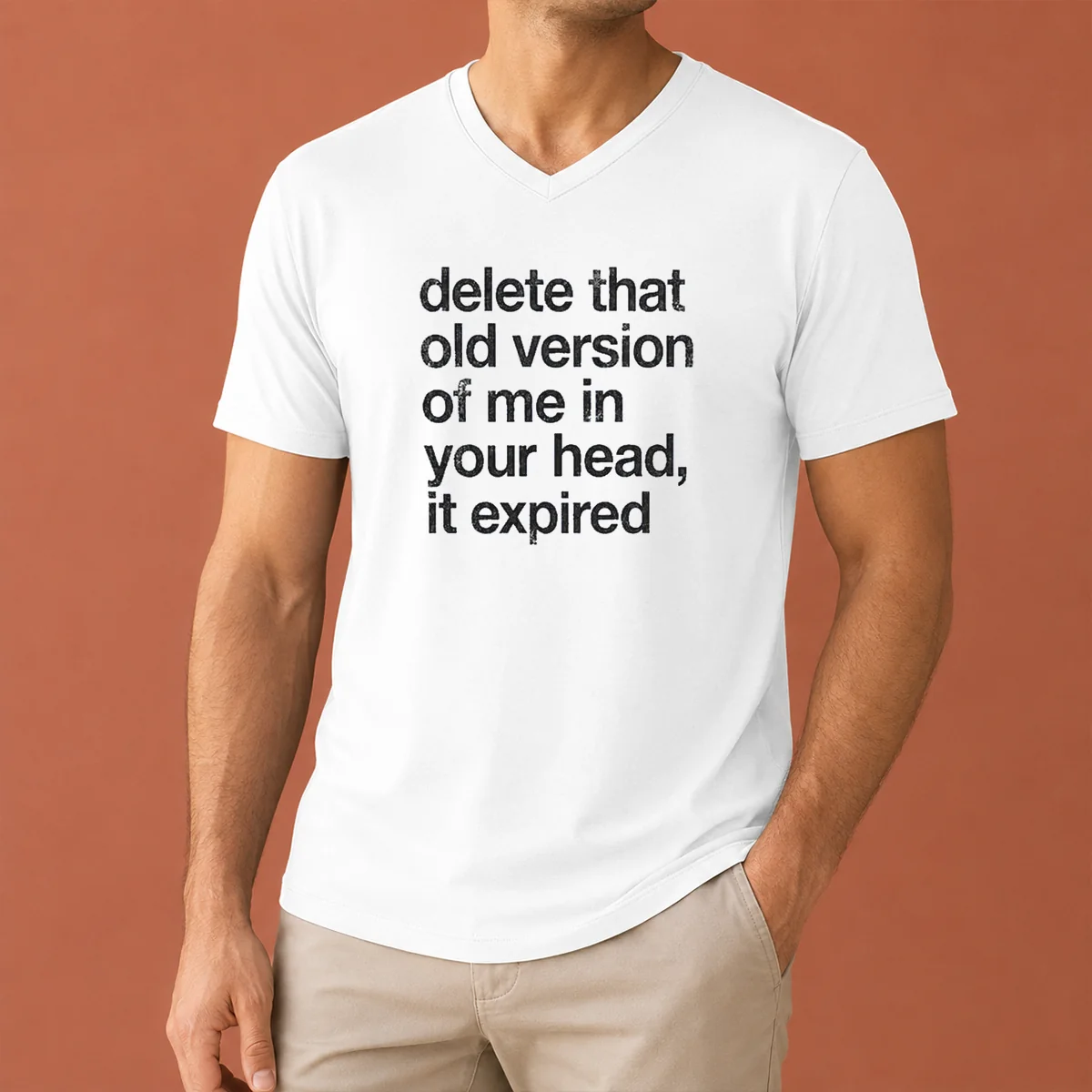 Original Delete That Old Version Of V-Neck Shirt Original Delete That Old Version Of V-Neck Shirt