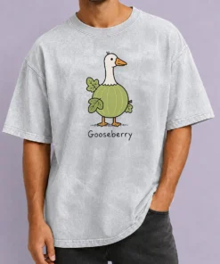 Original Gooseberry Washed T Shirt in soft cotton with a vintage washed look, displayed on a neutral background